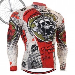 "Thorned Skull" - FIXGEAR Long Sleeve Cycling Jersey.
