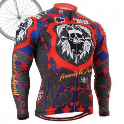 "Skull Star" - FIXGEAR Long Sleeve Cycling Jersey.