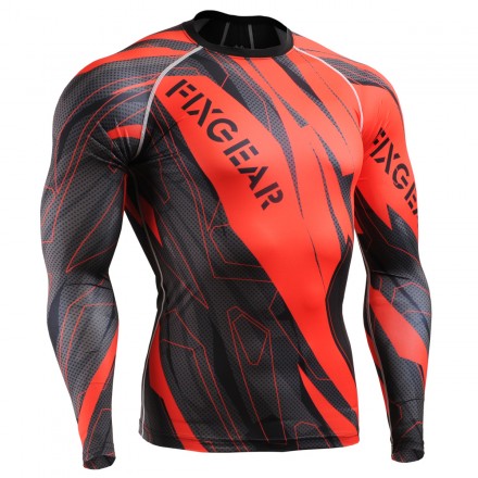 "Astillas" FULL Rojo - Camiseta Técnica de Compresión Segunda Piel FIXGEAR.