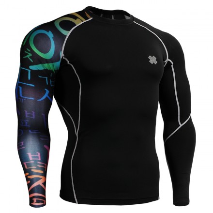 "Asia Negra" - Camiseta Técnica de Compresión Segunda Piel FIXGEAR.