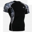 "Ivy Skulls" - FIXGEAR Short Sleeve Second Skin Technical Compression Shirt .