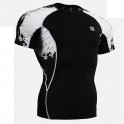 "Melted Skulls" - FIXGEAR Short Sleeve Second Skin Technical Compression Shirt .