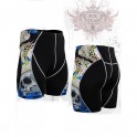 "The Skeleton" Blue - FIXGEAR Second Skin Technical Compression Shorts .