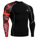 "Red Uni Geometry" - FIXGEAR Second Skin Technical Compression Shirt .