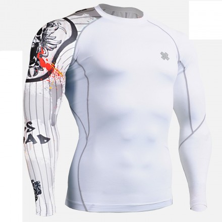 "Calavera Rayada" - Camiseta Técnica de Compresión Segunda Piel FIXGEAR.