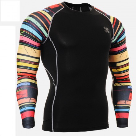 "Duo Black Rings" - FIXGEAR Second Skin Technical Compression Shirt .