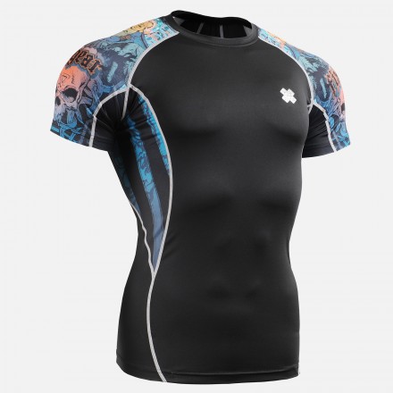 "Buddha Risitas" Manga Corta - Camiseta Técnica de Compresión Segunda Piel Manga Corta FIXGEAR.