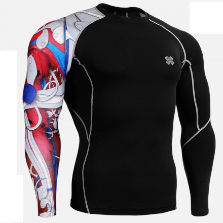 "Red Insides" - FIXGEAR Second Skin Technical Compression Shirt - Red.