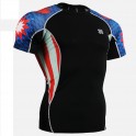 "Americanada" Manga Corta - Camiseta Técnica de Compresión Segunda Piel Manga Corta FIXGEAR.