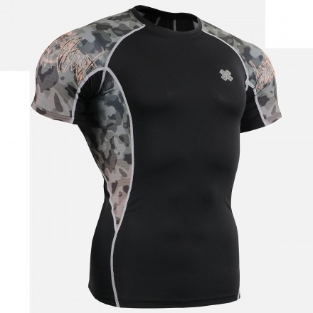 "Camouflage" - FIXGEAR Short Sleeve Second Skin Technical Compression Shirt.