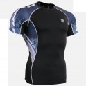 "Waves" - FIXGEAR Short Sleeve Second Skin Technical Compression Shirt.