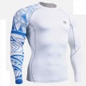 "Tribal Blue" - FIXGEAR Second Skin Technical Compression Shirt .