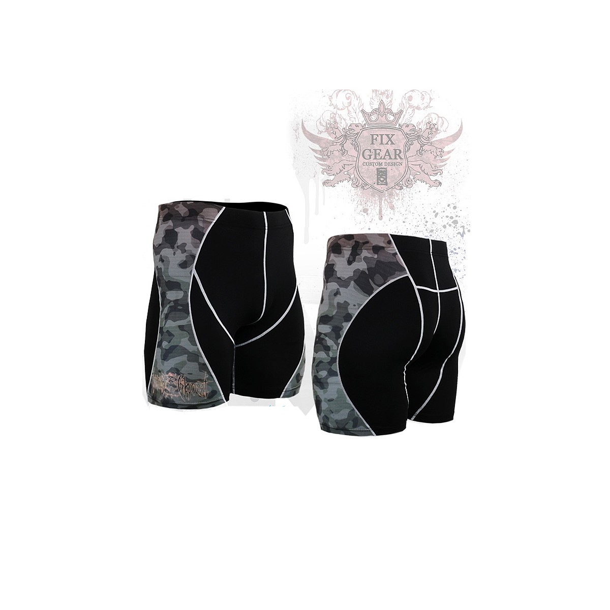 "Camouflage" FIXGEAR Second Skin Technical Compression Shorts