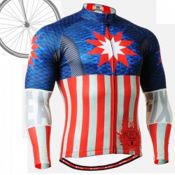"Americanada" - FIXGEAR Long Sleeve Cycling Jersey.