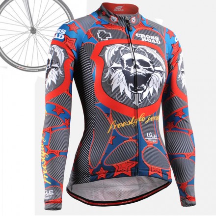 "Calavera Estrellada" MUJER - Maillot Ciclismo Manga Larga FIXGEAR.