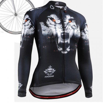 "Wolf Team" WOMAN - FIXGEAR Long Sleeve Cycling Jersey.