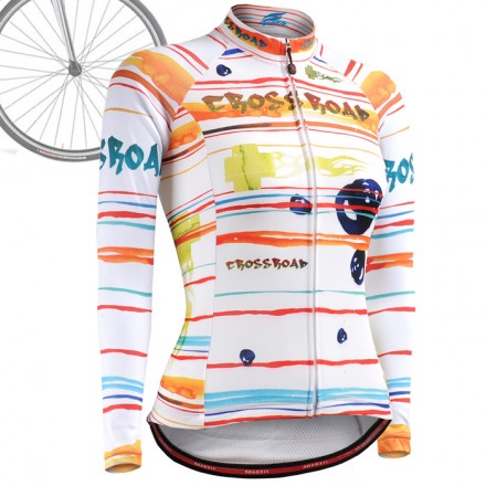 "Ribbons & Flames" WOMAN - FIXGEAR Long Sleeve Cycling Jersey.