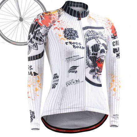 "Calavera Rayada" MUJER - Maillot Ciclismo Manga Larga FIXGEAR.