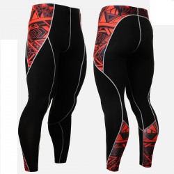 "Red Geometry" - FIXGEAR Second Skin Technical Compression Tights .