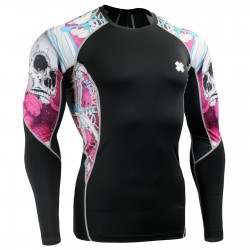"The Skeleton" Pink - FIXGEAR Second Skin Technical Compression Shirt.
