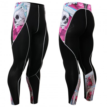 "The Skeleton" Pink - FIXGEAR Second Skin Technical Compression Tights .