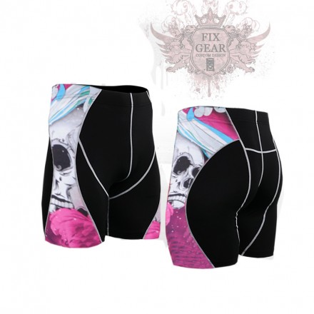 "The Skeleton" Pink - FIXGEAR Second Skin Technical Compression Shorts .