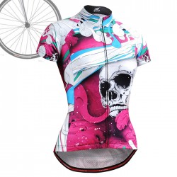 "The Skeleton" Pink - WOMAN - FIXGEAR Short Sleeve Cycling Jersey.