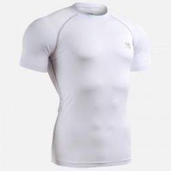 "WHITE FIX" Short Sleeve - FIXGEAR Second Skin Technical Compression Shirt . 
