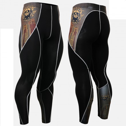 "Crossroad Skull" - FIXGEAR Second Skin Technical Compression Tights .