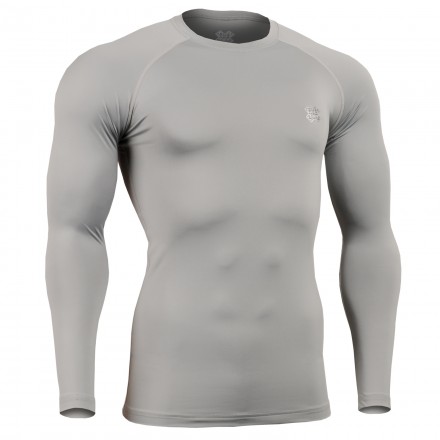 "GREY FIX" Long Sleeve - FIXGEAR Second Skin Technical Compression Shirt .