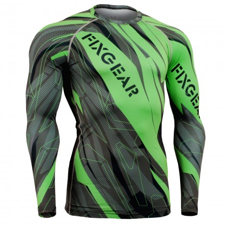"Splinters" FULL Green - FIXGEAR Second Skin Technical Compression Shirt .
