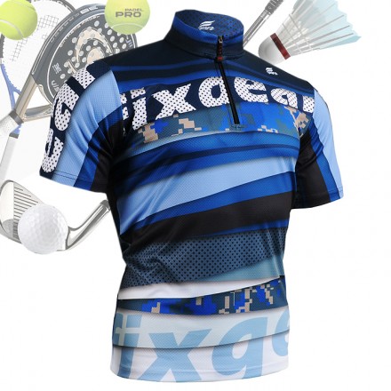 "Digital Blue" - Polo Casual 1/4 Cremallera - Manga Corta FIXGEAR.