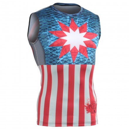 "Americanada" SIN Mangas - Camiseta Técnica de Compresión Segunda Piel FIXGEAR.