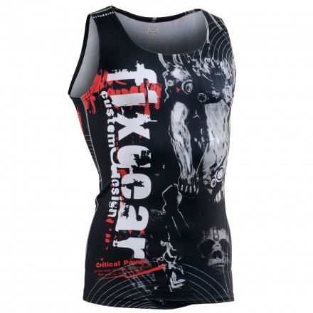 "Time Skull" Tirantes - Camiseta Técnica de Compresión Segunda Piel FIXGEAR.