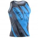 "Splinters" Cyan Tank Top - FIXGEAR Second Skin Technical Compression Shirt .