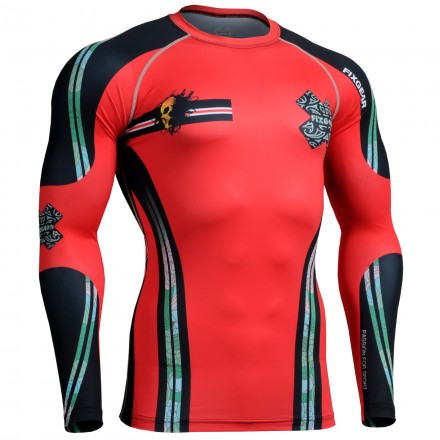 "DEAD RED" - FIXGEAR Second Skin Technical Compression Shirt.