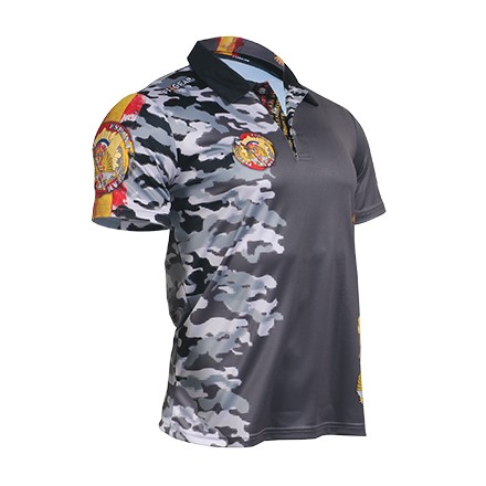 Technical Polo - FIXGEAR 3 Button TEAM FUERZAS ESPAÑA - Grey