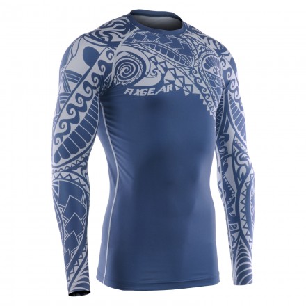 "TATTOO BLUE" - Camiseta Técnica de Compresión Segunda Piel FIXGEAR.