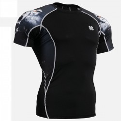 "Canis Lupus" - FIXGEAR Short Sleeve Second Skin Technical Compression Shirt .