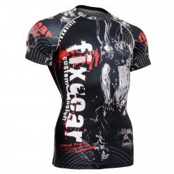"Time Skull" FULL Short Sleeve -  FIXGEAR Second Skin Technical Compression Shirt - Special MMA design.